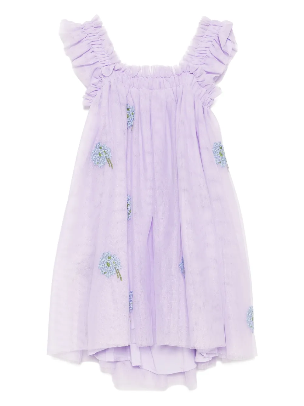 Платье без рукавов с цветочной вышивкой Stella Mccartney Kids, фиолетовый — фото 2