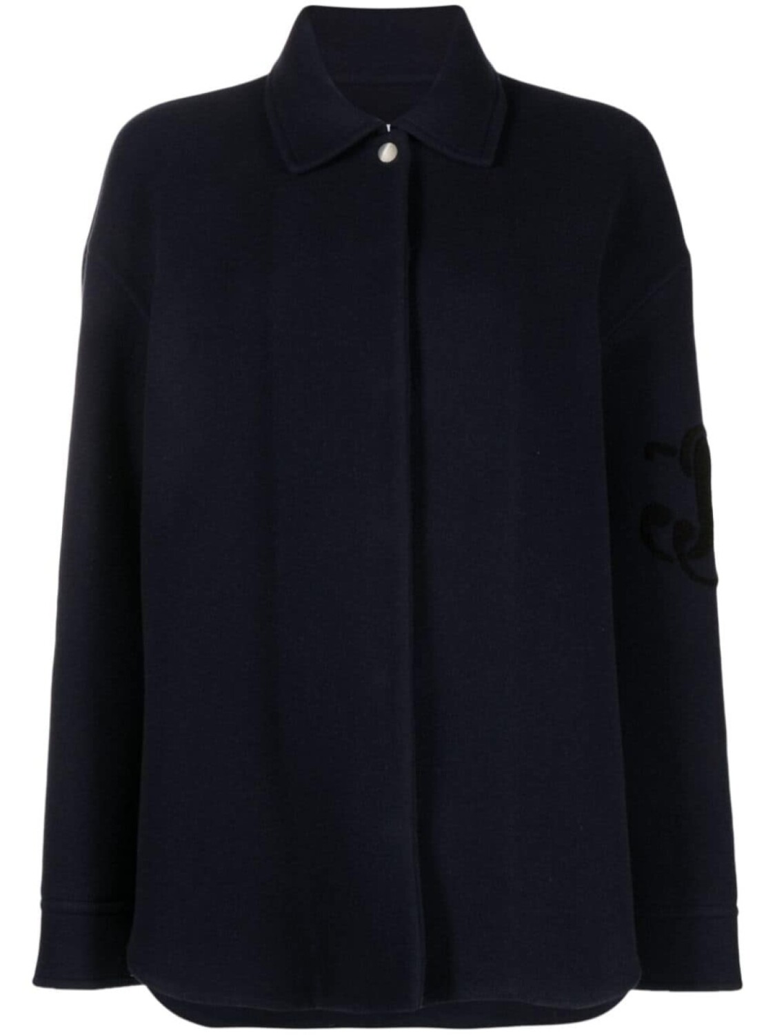 

Jil Sander куртка из вирджинской шерсти с вышитым логотипом, синий