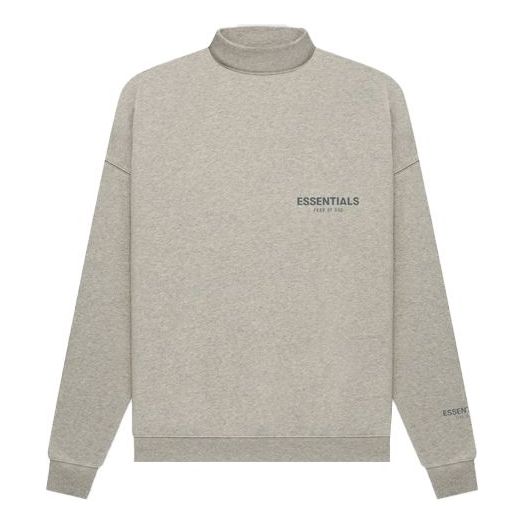 

Толстовка Fear of God Essentials FW21 Pullover Mockneck Dark Heather Oatmeal, цвет dark heather oatmeal