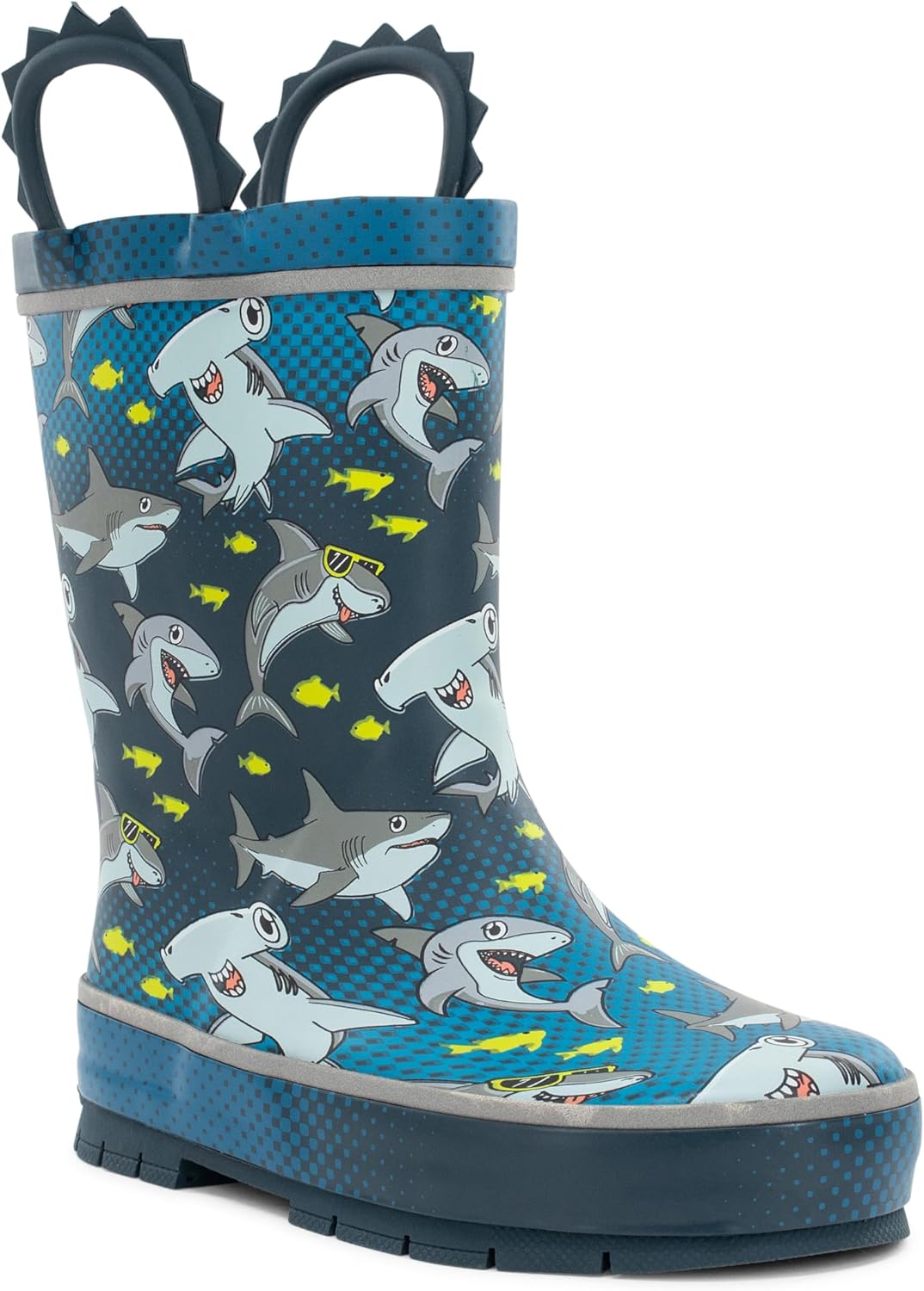 

Детские резиновые сапоги Western Chief с ручками для надевания - премиальные водонепроницаемые сапоги для мальчиков и девочек, Chiller Sharks