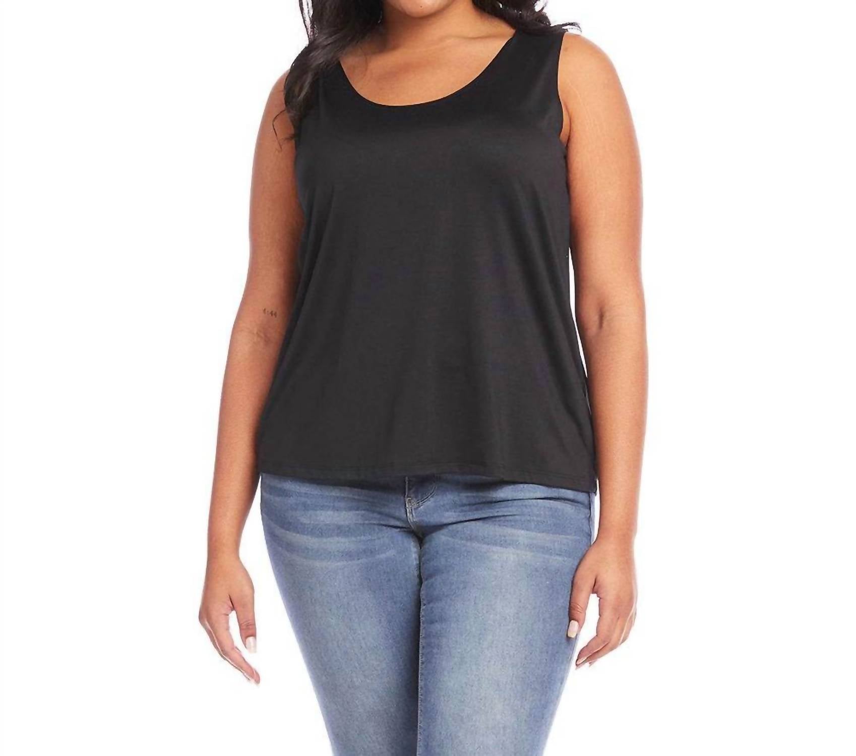 

Топ Scoop Tank - Plus In черный Karen Kane, черный