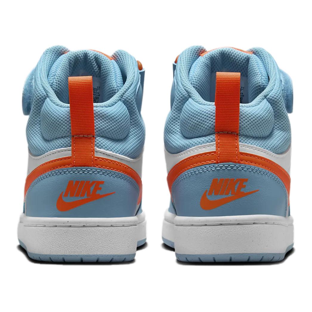 Кроссовки Court Borough Mid 2 GS 'Aquarius Blue Total Orange' Nike, синий/белый/оранжевый — фото 4