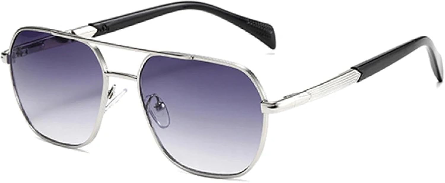 

Солнцезащитные очки с двойной перемычкой для женщин, градиентные солнцезащитные очки UV400 для мужчин, солнцезащитные очки для активного отдыха DSVIGF, Silver Gray Gradient