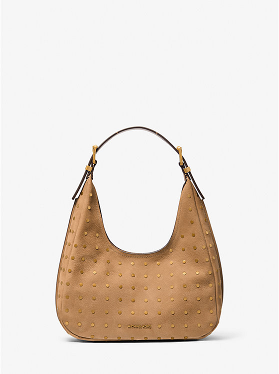 

Сумка-Хобо Nolita из шагреневого нубука с заклепками Michael Kors, коричневый