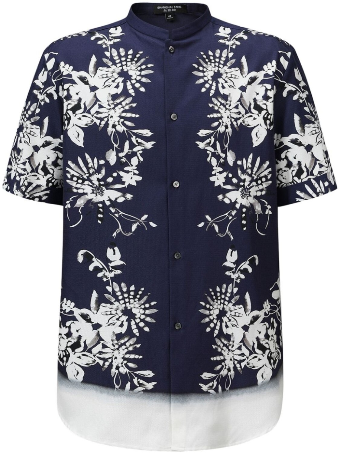 

Рубашка с короткими рукавами и цветочным принтом Shanghai Tang, синий
