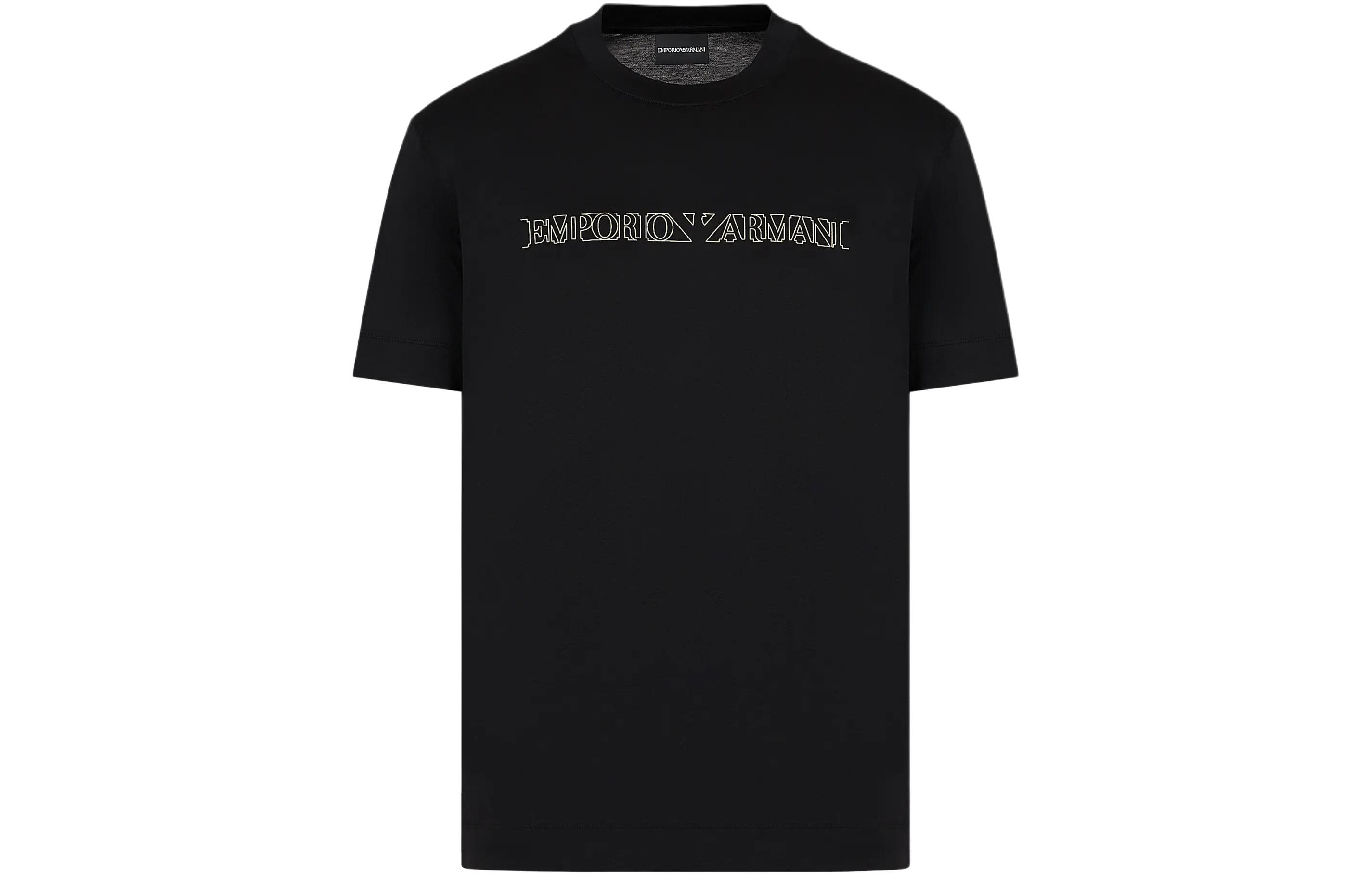 Футболка Asv Lyocell с принтом логотипа Ramadan Capsule Collection EMPORIO ARMANI, черный — фото 2