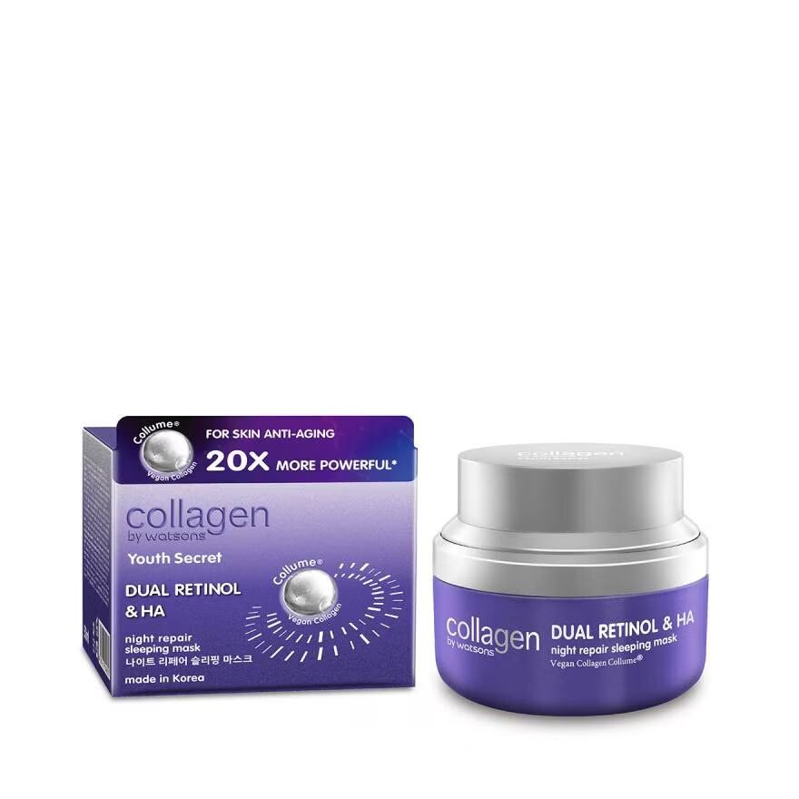 

Collagen by Watsons Ночная восстанавливающая ночная маска Youth Secret Dual Retinol HA 50 мл