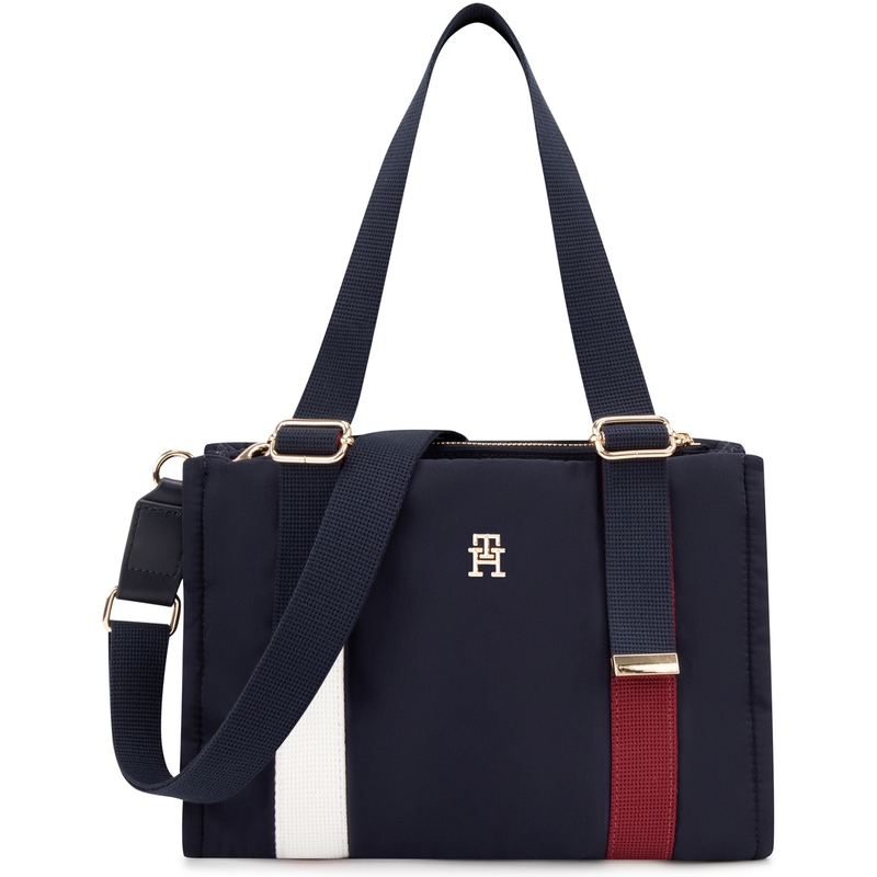 

Tommy Hilfiger Полиэстеровая сумка-шоппер, шоппинг-сумка, портативная сумка через плечо, большая женская сумка через плечо цвета темно-синий