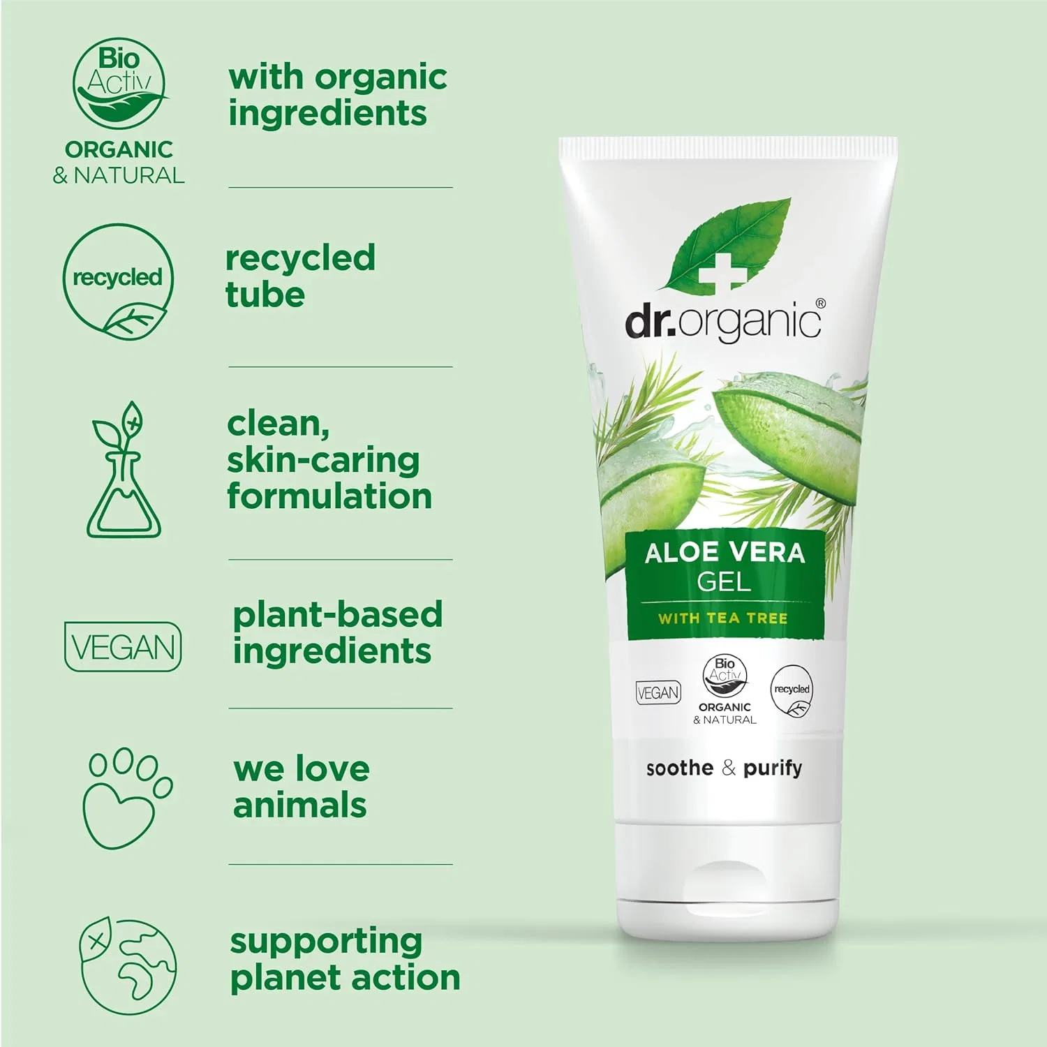 Органический гель алоэ вера с маслом чайного дерева от Dr Organic Dr. Organic — фото 3
