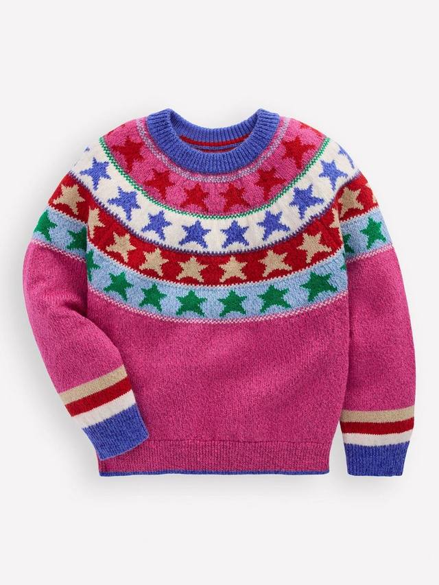 

Детский свитер Eleanor в стиле Fair Isle Mini Boden, Pink Sparkle Stars