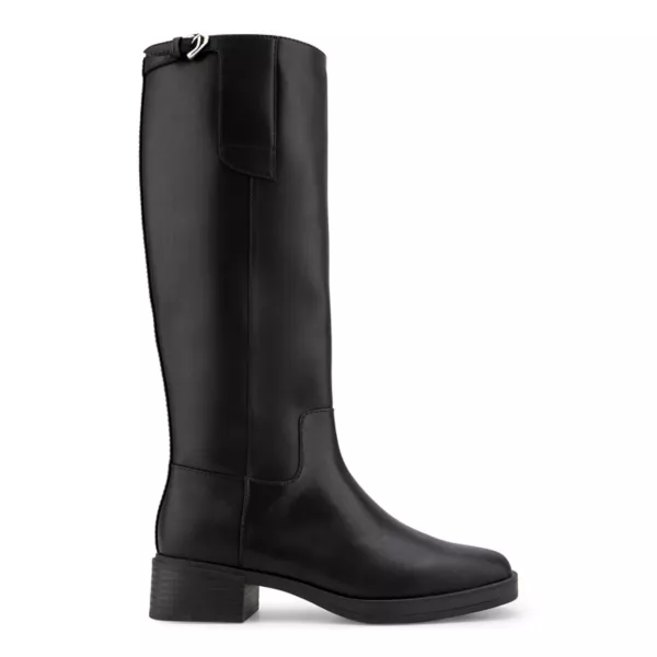 Женские высокие кожаные сапоги для верховой езды Della Aerosoles, цвет black faux leather — фото 2