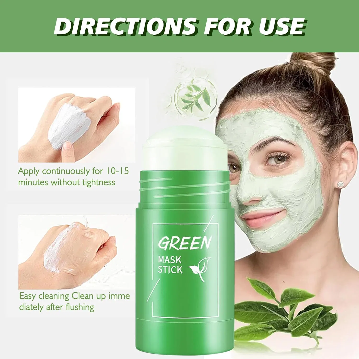 Маска-стик с зеленым чаем для глубокого очищения пор, 2 шт. Housn, 2 X Green Tea Face Masks — фото 2