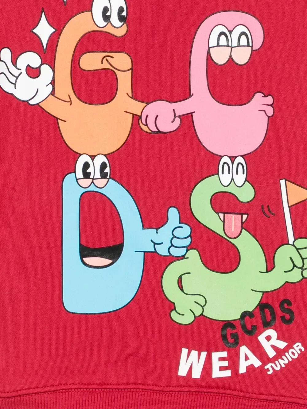 Свитшот с графическим принтом Gcds Kids, красный — фото 3