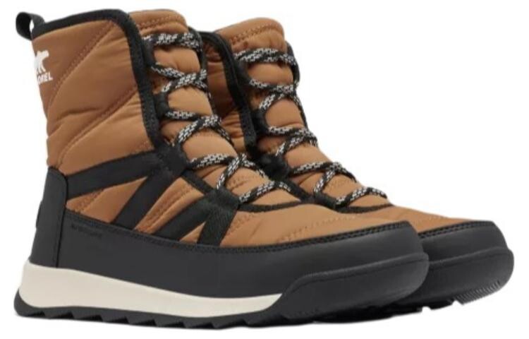 Зимние ботинки женские Sorel на плоской подошве, черный/коричневый — фото 3