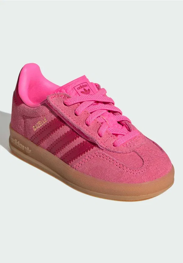 Кроссовки Adidas Originals Gazelle Indoor CF EL I, розовый с красным и золотым — фото 2