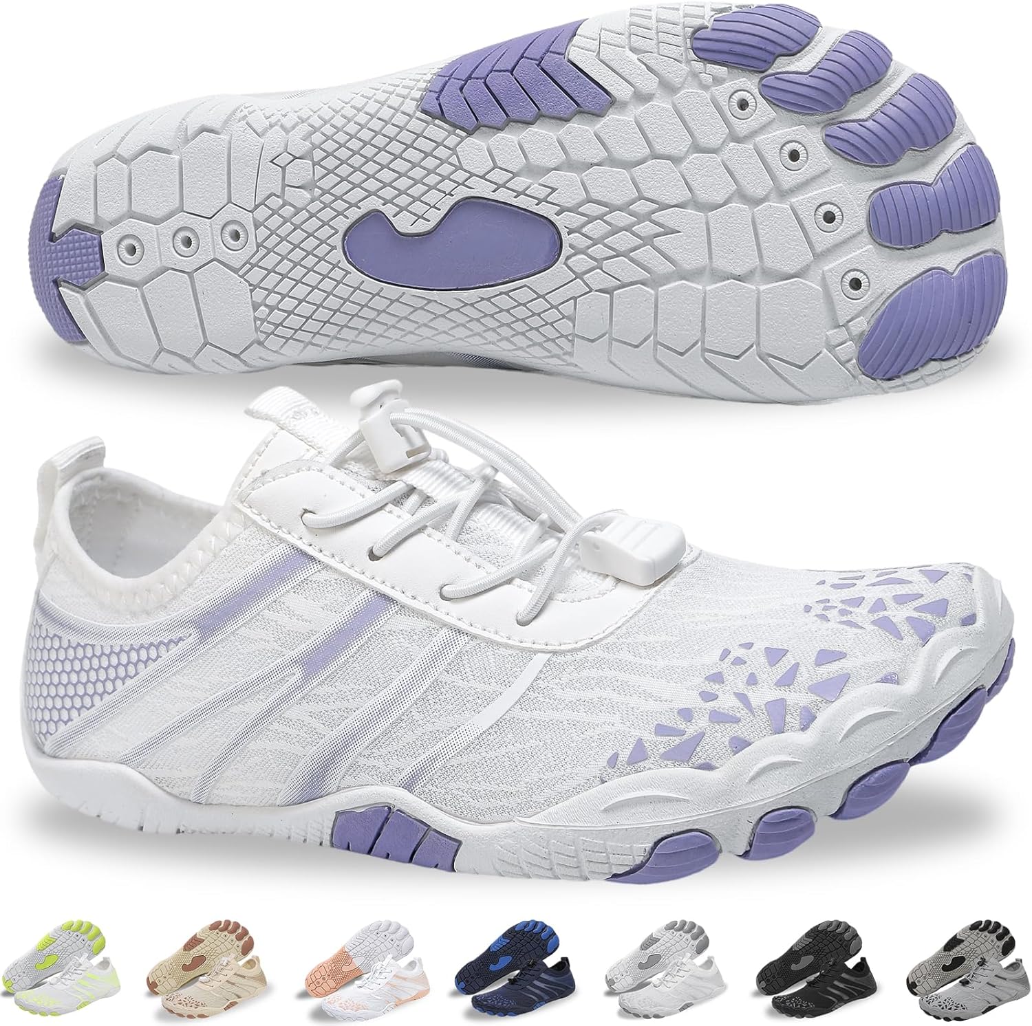 

Кроссовки для походов для женщин и мужчин - быстро сохнущие, с широкой носочной частью, для пляжа, плавания, спортивные кроссовки Ieirye, белый