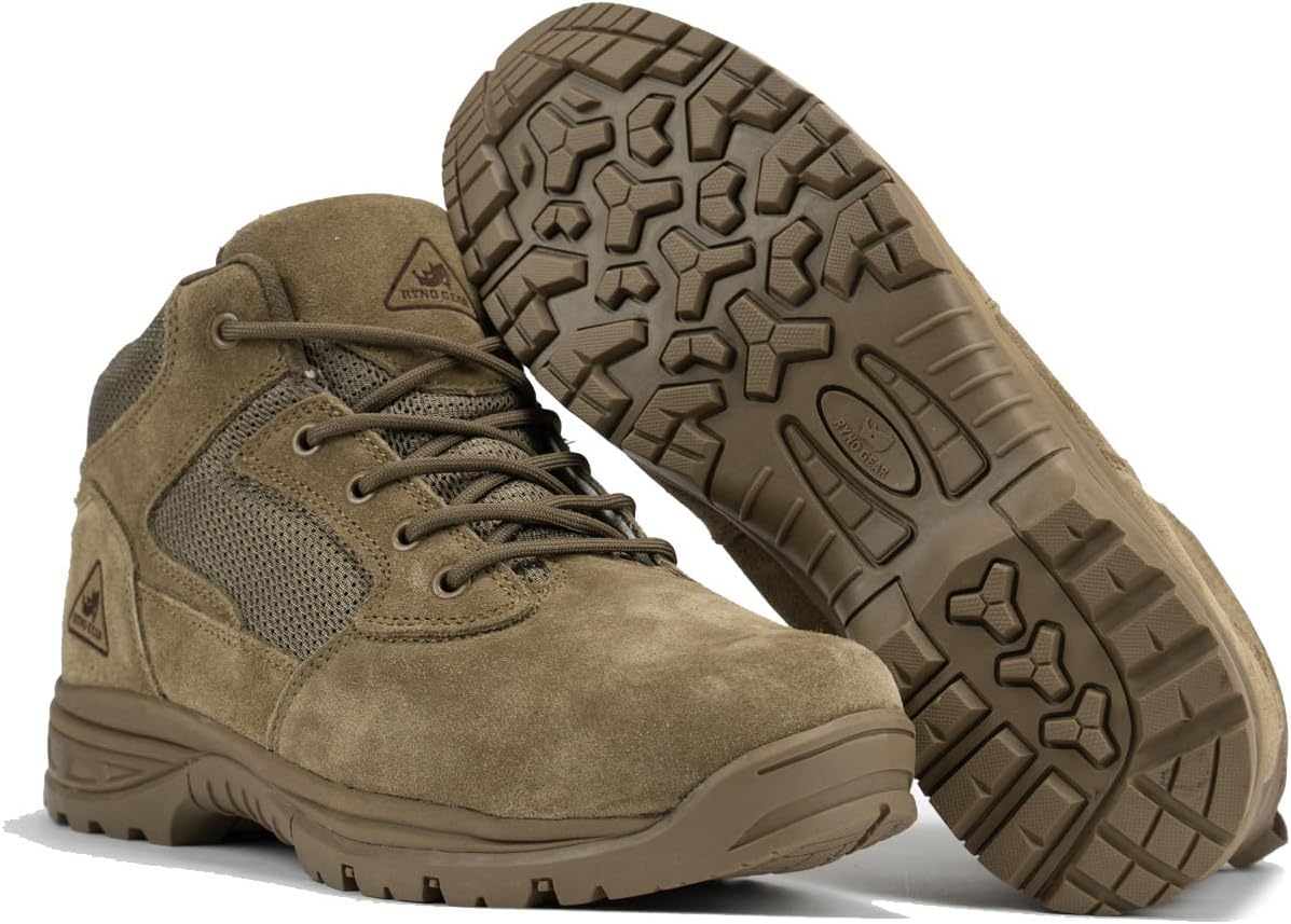 

Мужские военные и тактические ботинки RYNO GEAR, тактические боевые и кожаные утилитарные ботинки CoolMax высотой 11 см, 4.5\" Coyote