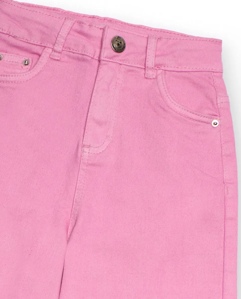 

Джинсовые кюлоты для девочки розового цвета Tuc tuc