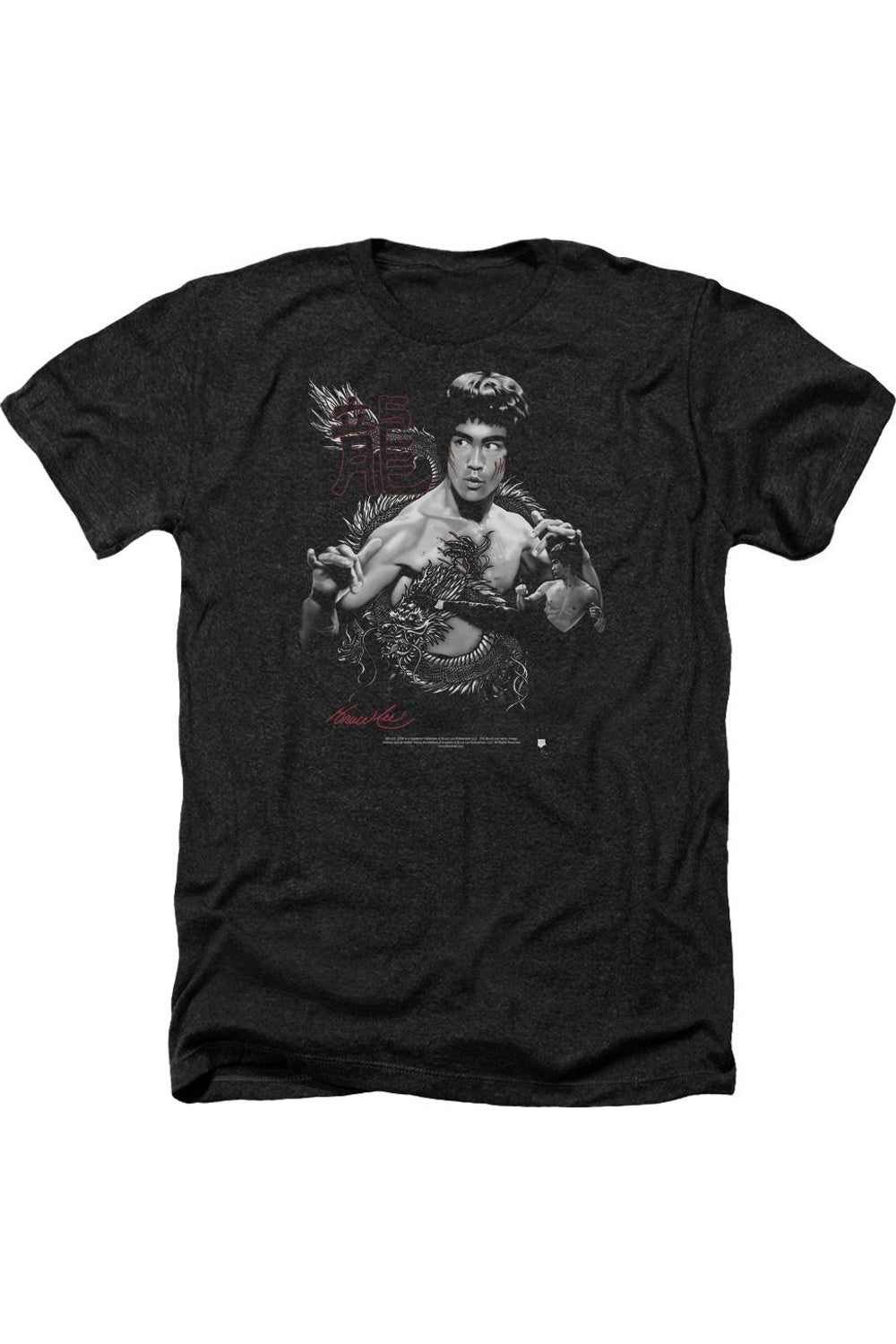 

Футболка для взрослых Bruce Lee The Dragon Heather Gildan, черный