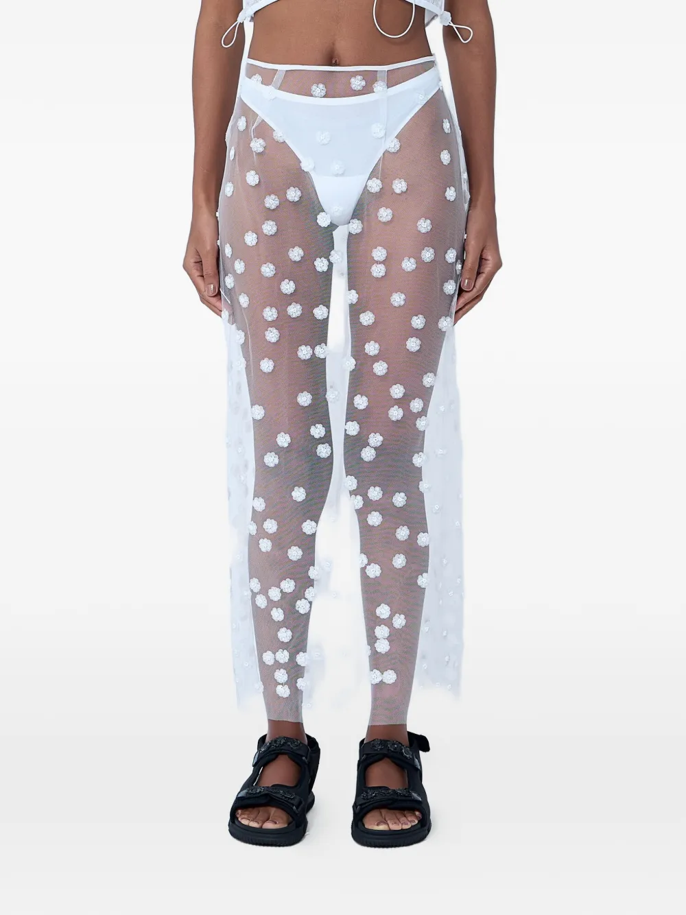 

Макси-юбка с цветочными аппликациями Cecilie Bahnsen, белый