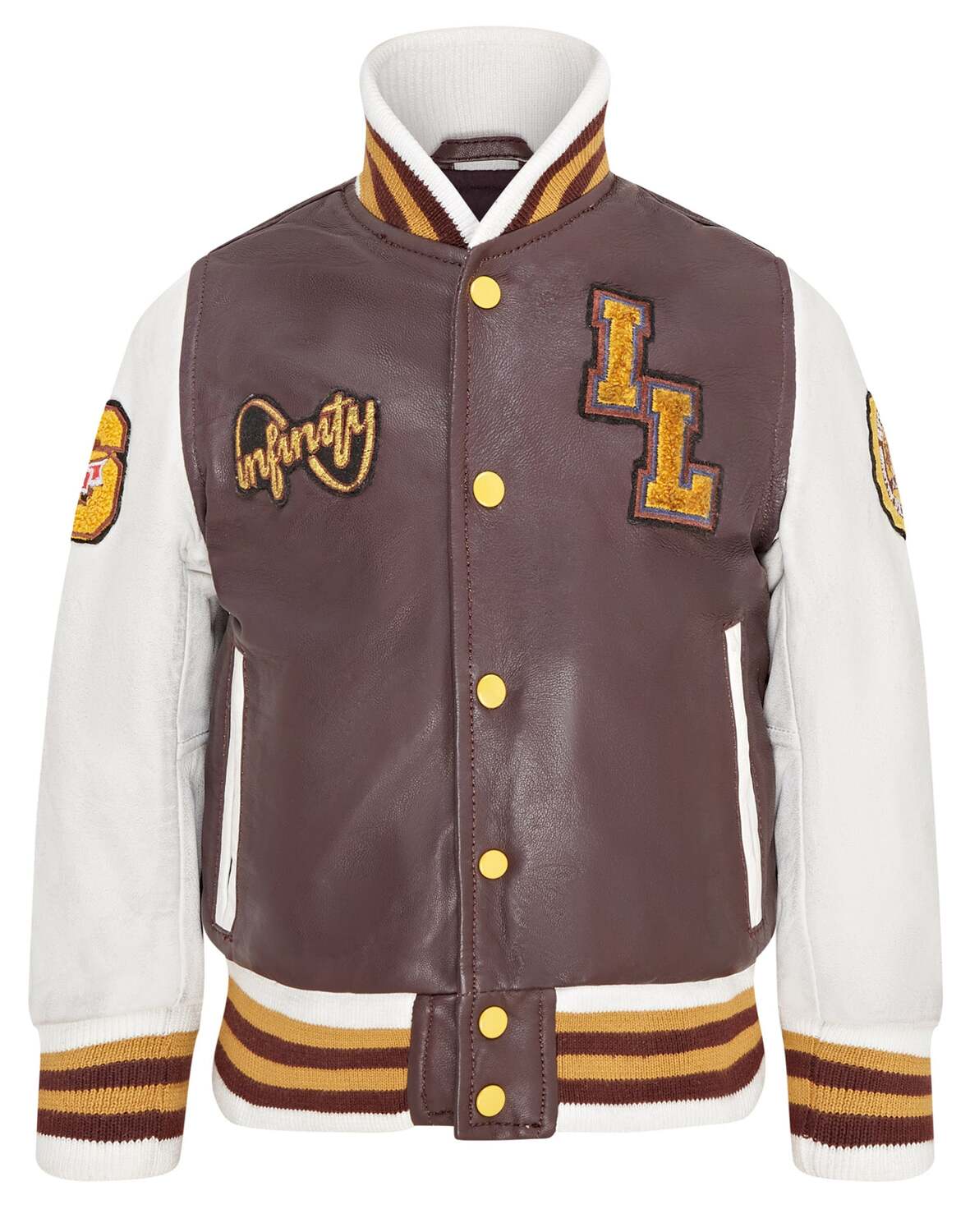 

Детская кожаная куртка-бомбер Letterman для колледжа, 3-13 лет Infinity Junior, Burgundy
