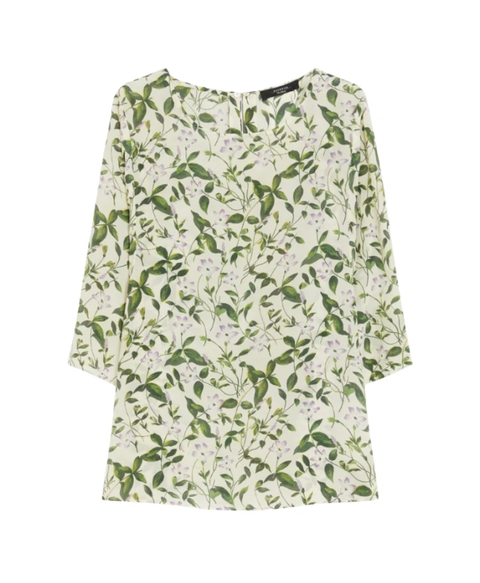 

Блузка в спортивном стиле из шелка с цветочным принтом. Max Mara, мультиколор