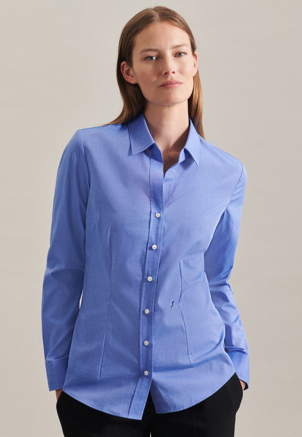 

Блуза Seidensticker Hemd Slim Fit, цвет Mittelblau