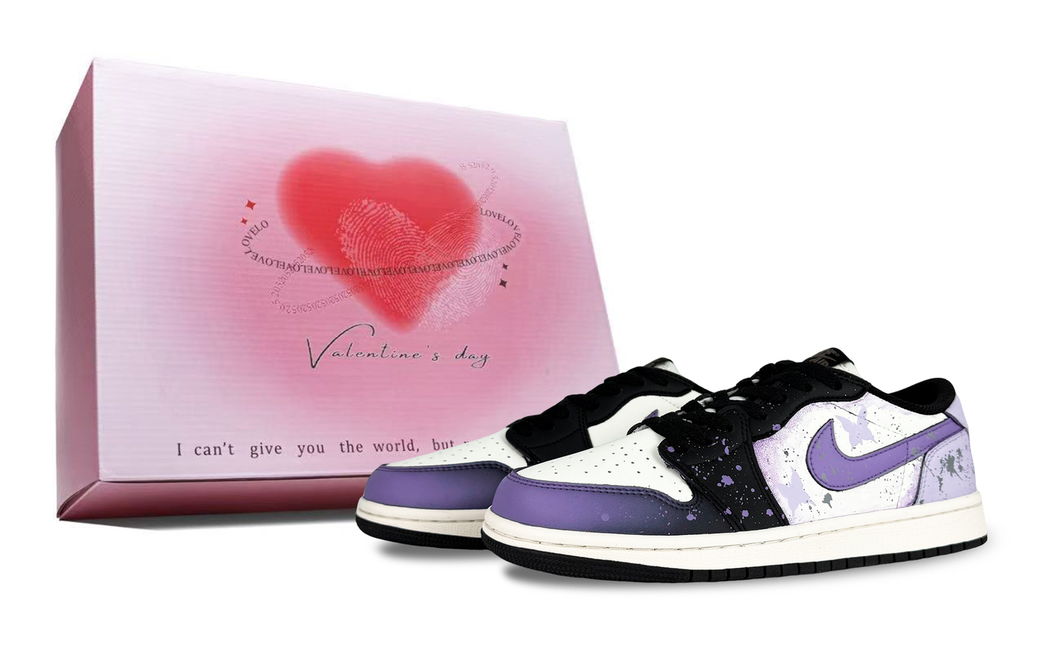 

Jordan Air 1 Low top детские скейтбординг кроссовки Black Purple для подростков