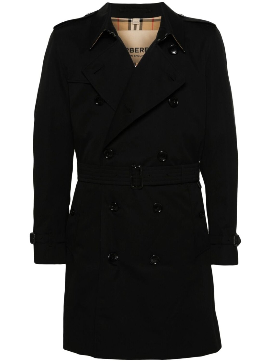 

Двубортный тренч Kensington Burberry, черный