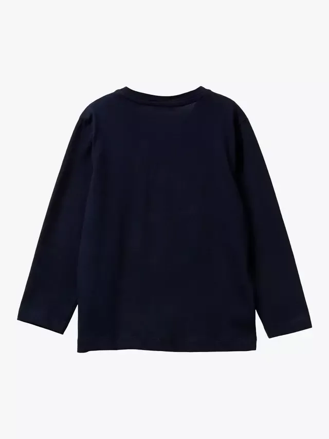 Детская футболка с длинными рукавами для катания на коньках, синяя Benetton — фото 2