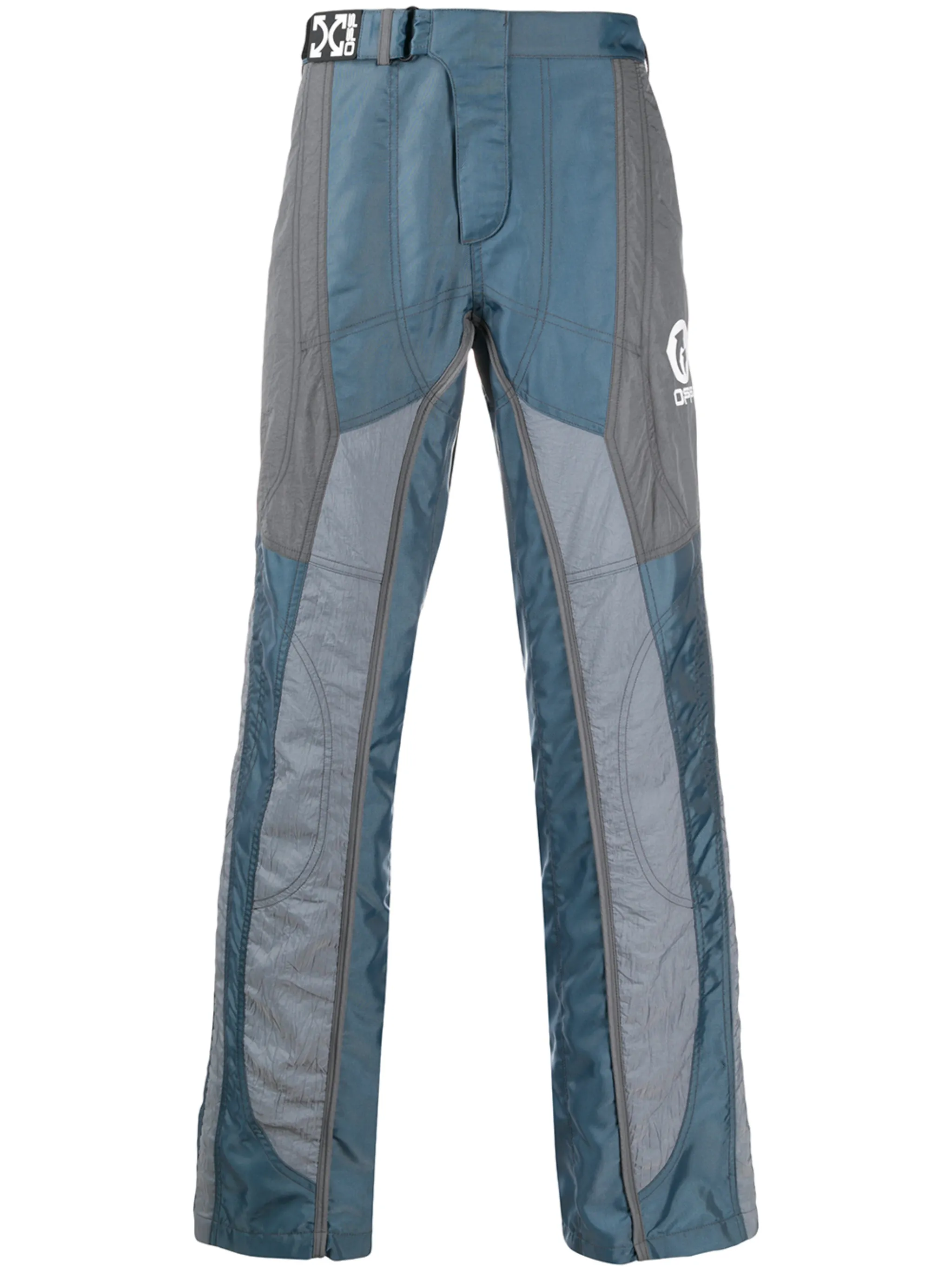 

Брюки прямого кроя со вставками Off-White, синий