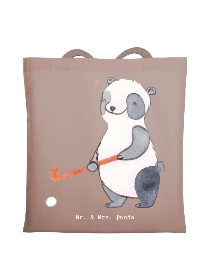 

Сумка Mr. & Mrs. Panda Tragetasche Panda Hockey spielen ohne Spruch, коричневая пастель