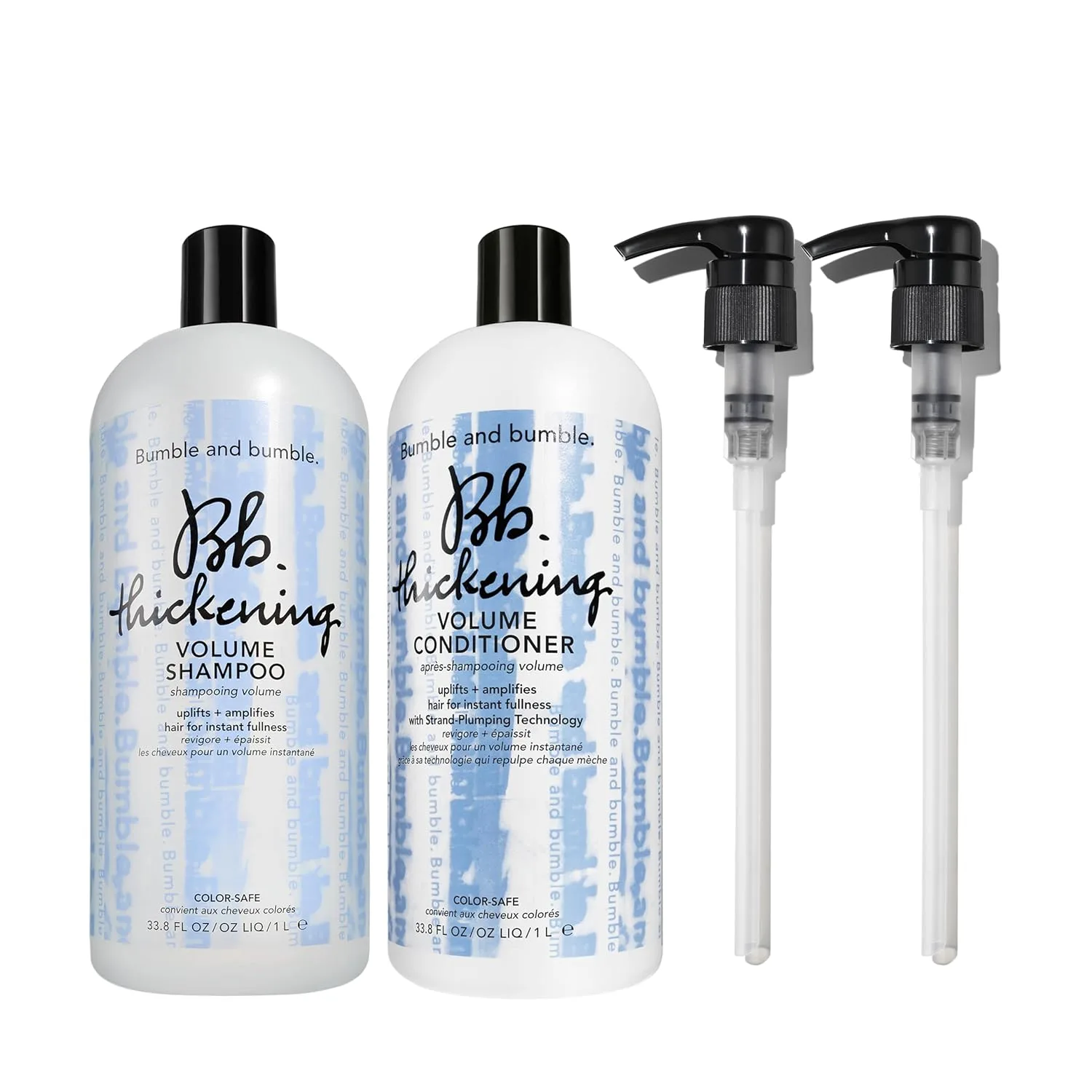 Bumble and bumble Thickening Volumizing шампунь и кондиционер набор, легкие формулы, очищает без пересушивания, увлажняет, распутывает, для тонких и нормальных волос 1000 мл Bumble And Bumble.