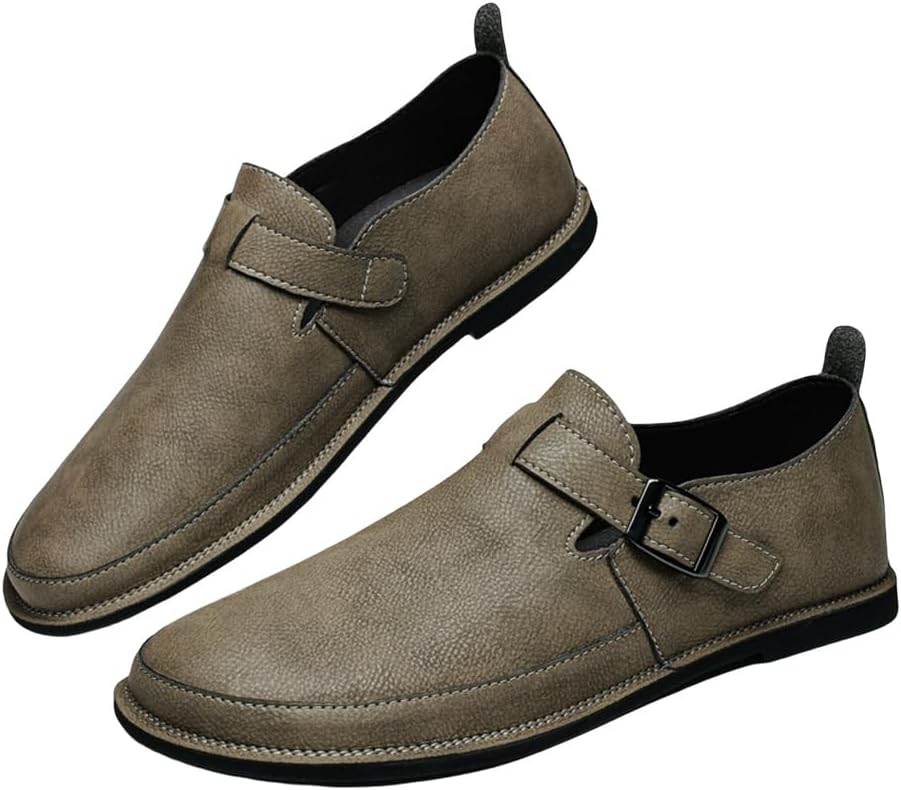 

Мужские туфли-лоферы без шнурков: мужская премиальная обувь из натуральной кожи Hesbiteul, хаки