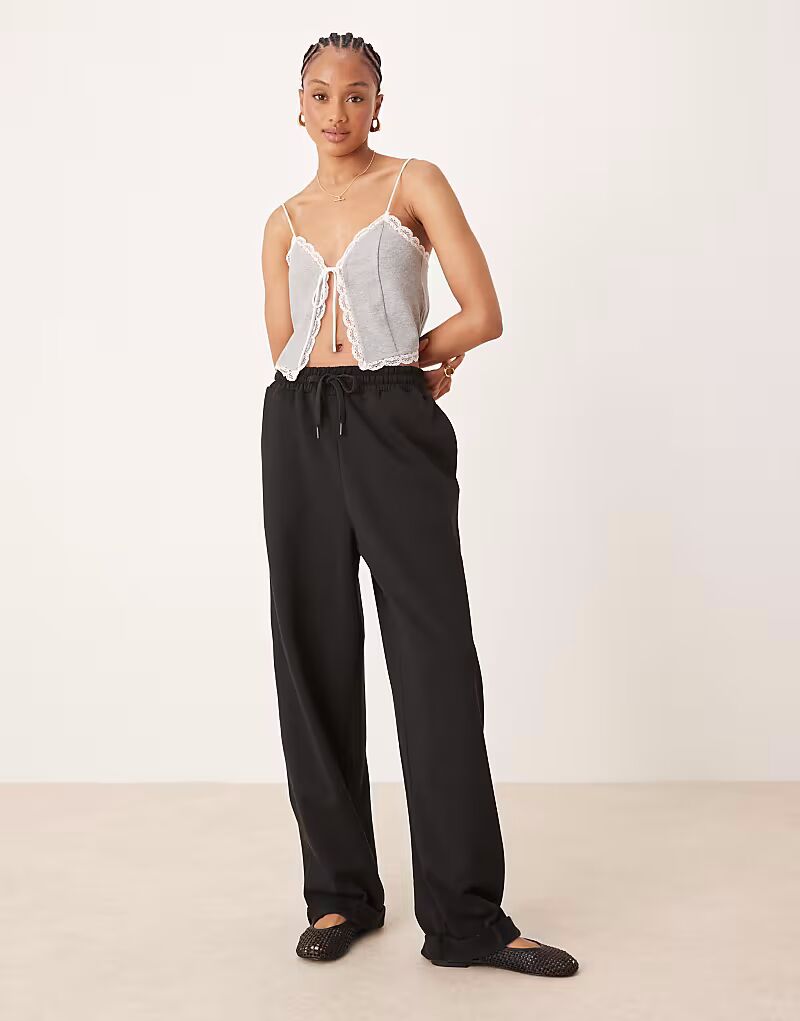 

ASOS DESIGN Высокие свободные джоггеры с отворотом на подоле черного цвета ASOS Tall