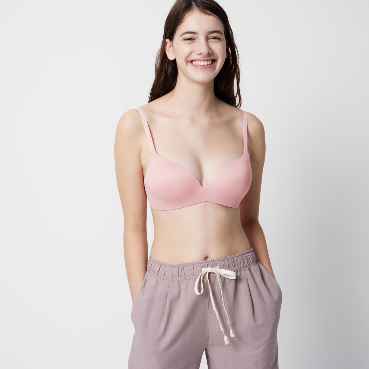 

Бесшовный бюстгальтер с эффектом 3D Hold UNIQLO, розовый