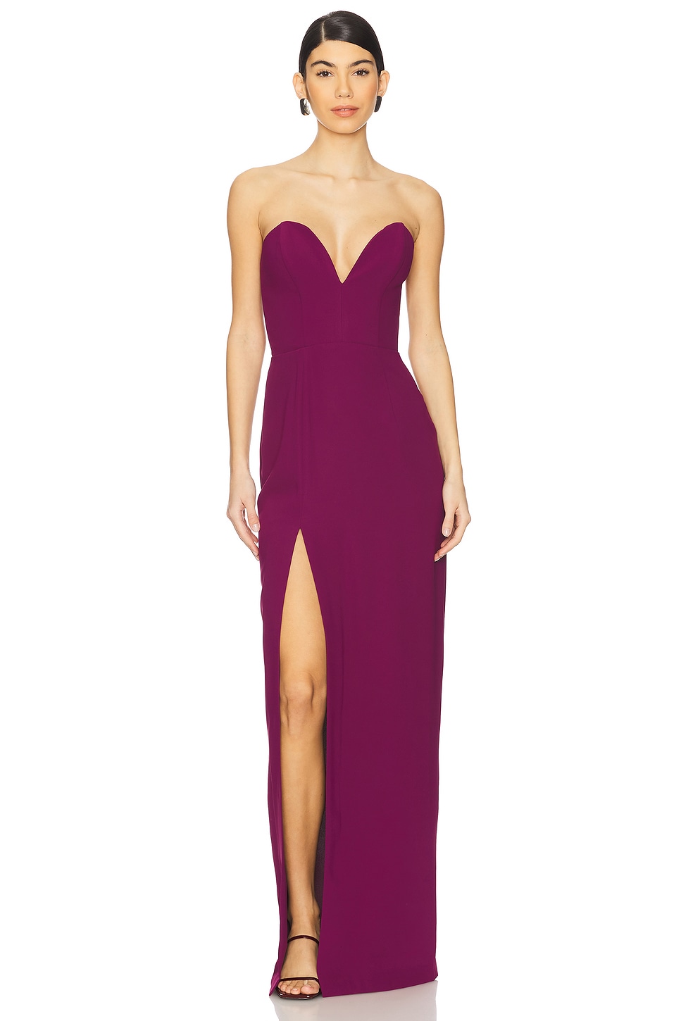 

X revolve нарядное платье cherri от Amanda Uprichard, aubergine