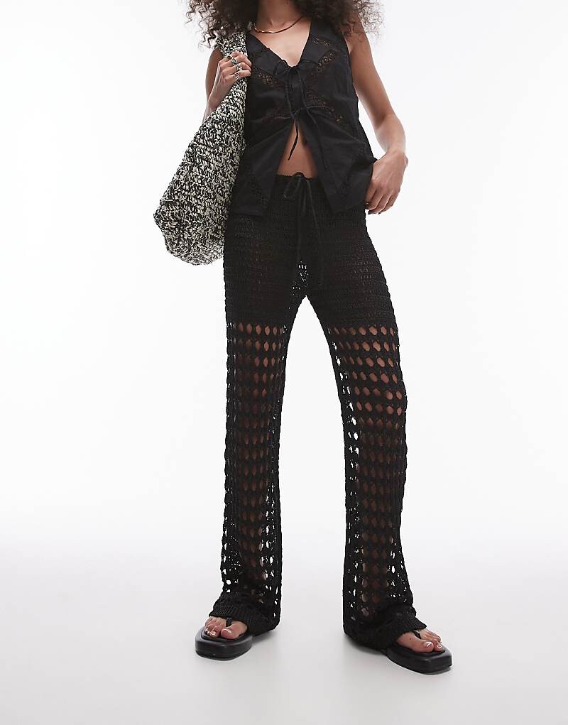 

Topshop – H>4kelstrick-Hose в Шварце