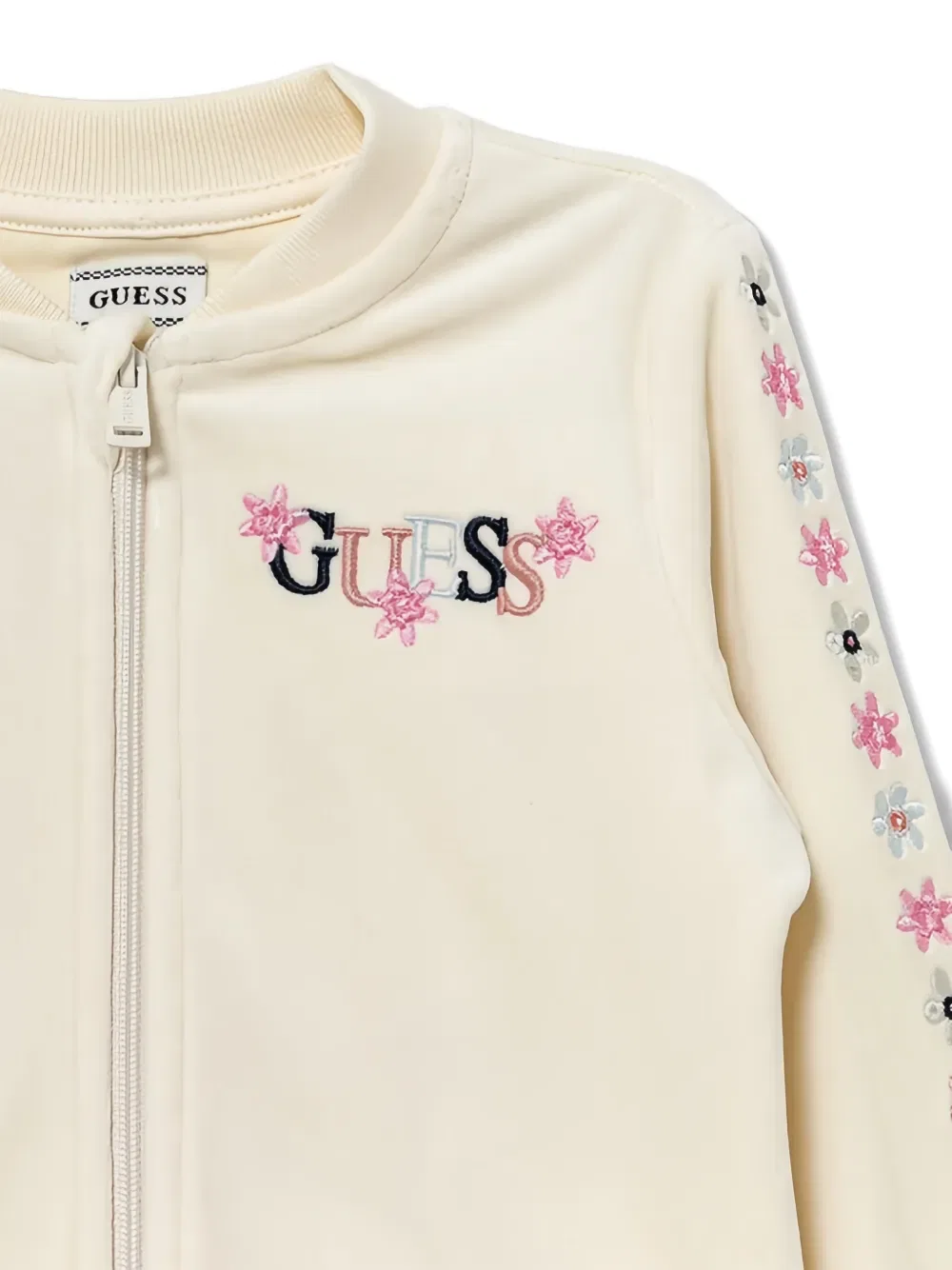 Спортивный костюм с цветочным принтом на молнии Guess Kids, нейтральный — фото 3