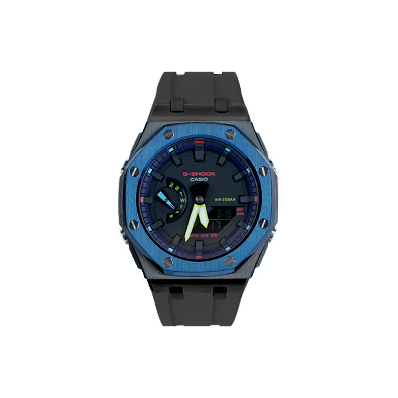 

Унисекс часы CASIO с жидкокристаллическим/аналоговым двойным дисплеем, 44 мм, черные