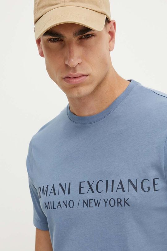 

Хлопковая футболка Armani Exchange, синий