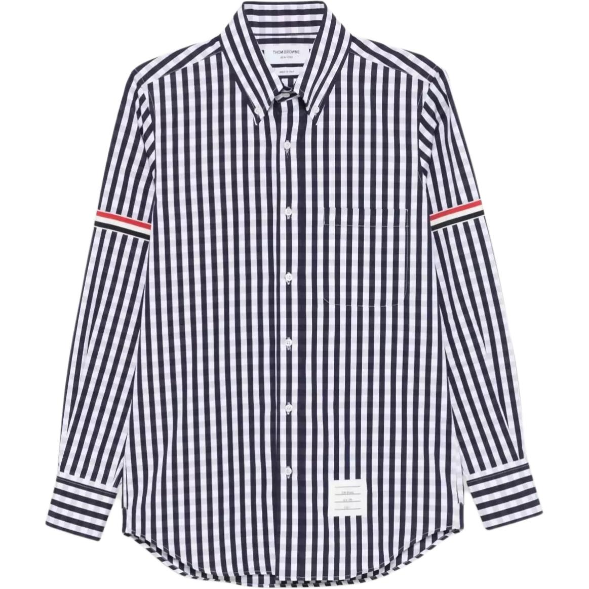 

Клетчатая рубашка Thom Browne, темный синий