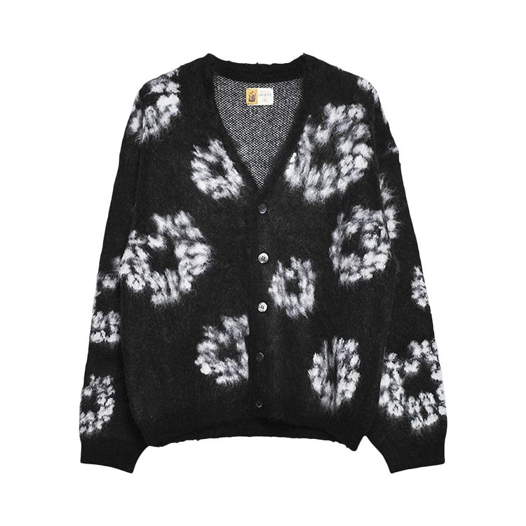 

Кардиган SAINT Mxxxxxx x Denim Tears Wreath Mohair Cardigan Black, черный