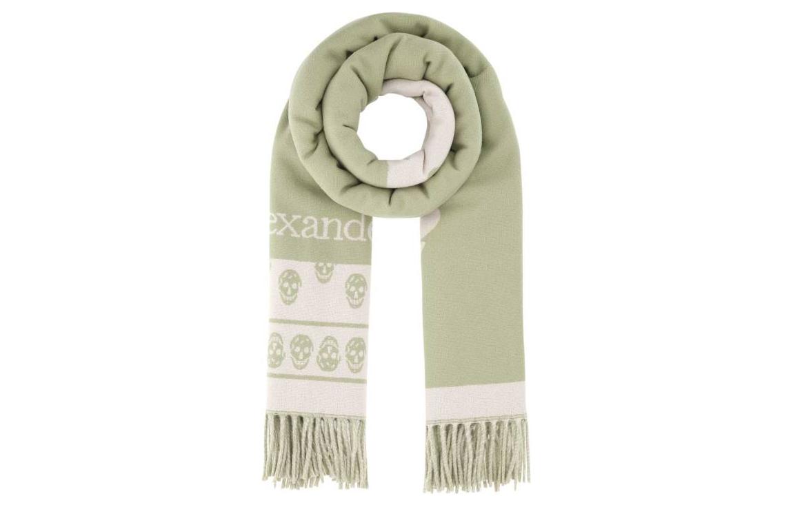 

Alexander McQueen Вязаный шарф унисекс цвета хаки, Khaki