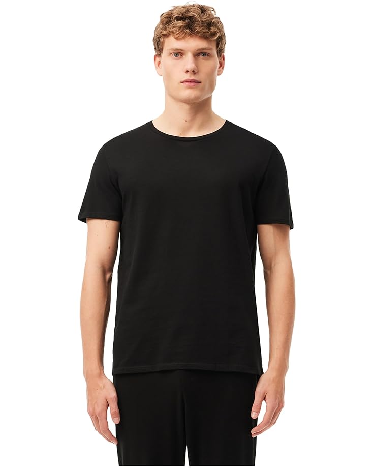 Мужская футболка Lacoste 3-Pack Crew Neck Regular Fit Essential, Black — фото 2