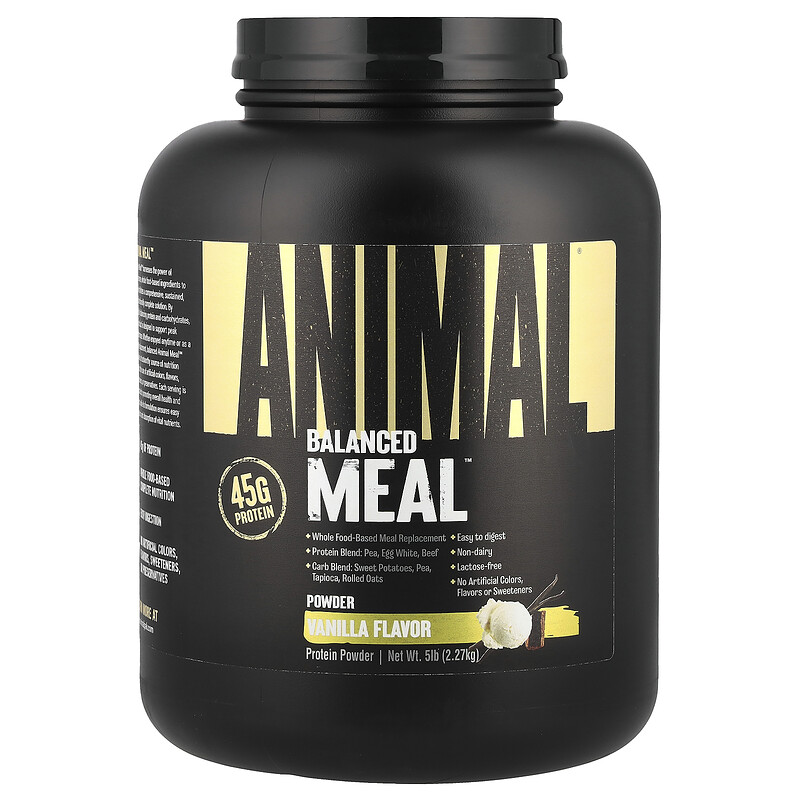

Animal, Протеиновый порошок Balanced Meal , ваниль, 2,27 кг (5 фунтов)