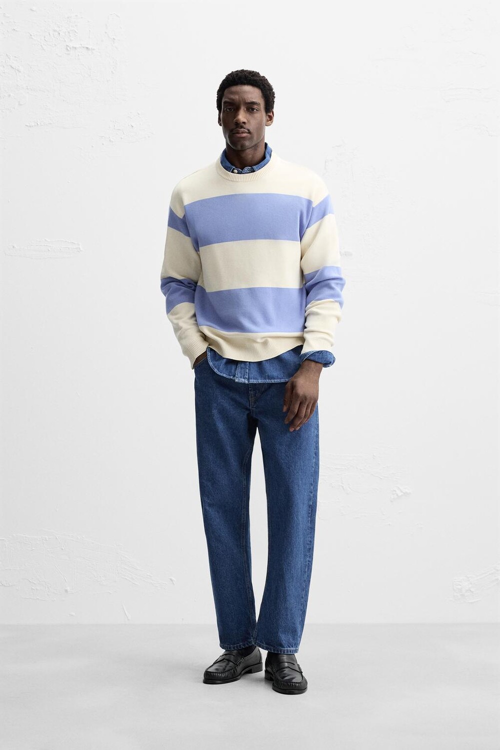 

Базовый мягкий свитер ZARA, цвет Stripes