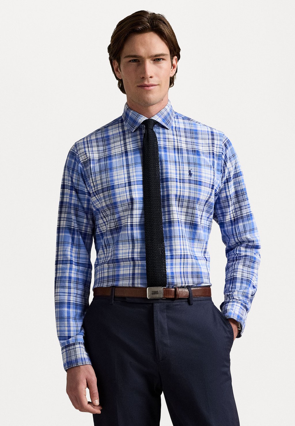 

Рубашка CUSTOM FIT PLAID OXFORD SHIRT Polo Ralph Lauren, темно-синий
