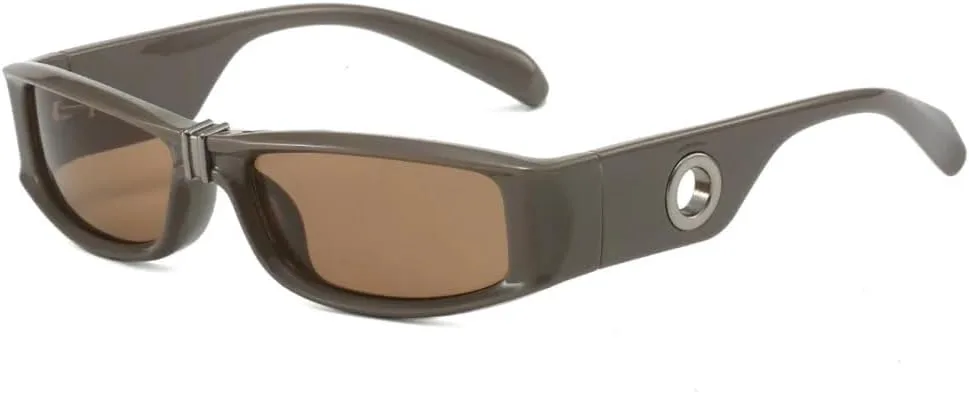 

Солнцезащитные очки в маленькой квадратной оправе для женщин и мужчин, модные, роскошные, винтажные, в стиле хип-хоп, с ажурным круглым оправом MUTYNE, Brown Tea