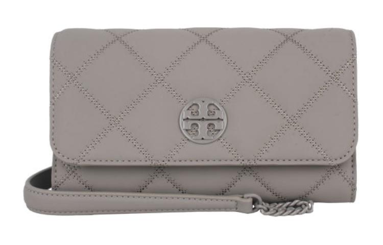 

TORY BURCH Миниатюрный женский плечевой ремень из телячьей кожи серого цвета